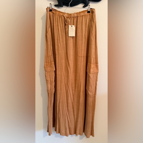 Three Bird Nest Dresses & Skirts - Three Bird Nest Casual Drawstring Maxi Skirt in a Burnt Orange Color, Large